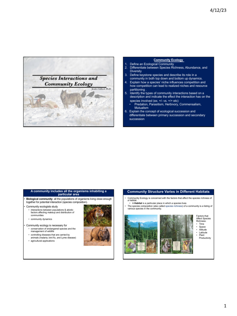 Species Interactions in Community Ecology | PDF | Ecological Niche ...