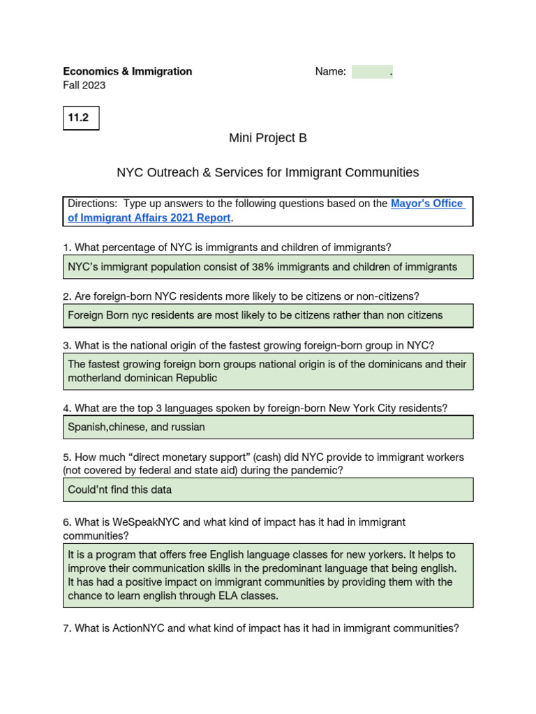 David Madison - 11.2 Immigrant Affairs 2021 Report | PDF