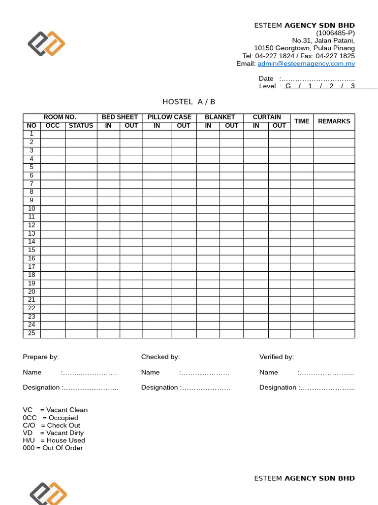 Daily Linen Record for Esteem Agency | PDF | Bedding | Flax