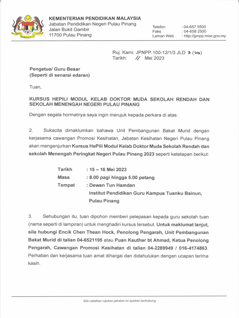 Kursus Hepili Modul Kelab Doktor Muda Sekolah Rendah Dan Sekolah ...