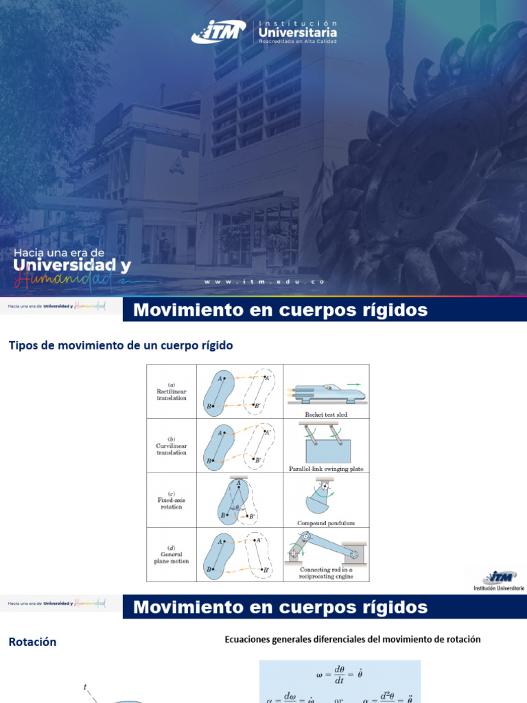 Cinemática de Cuerpos Rígidos: Movimientos y Ecuaciones | PDF