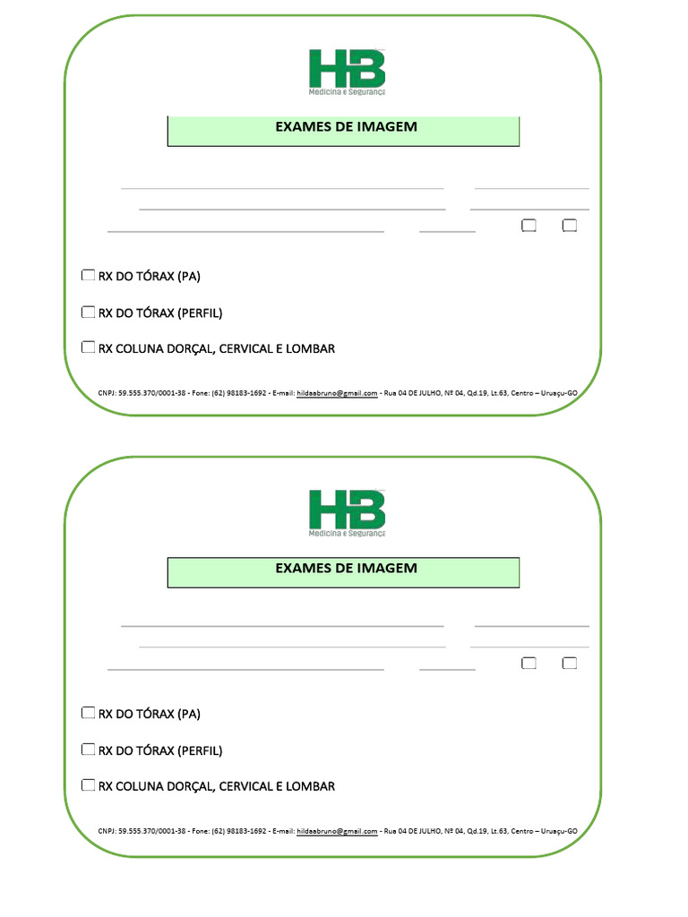 Exames de Imagem: RX Tórax e Coluna | PDF