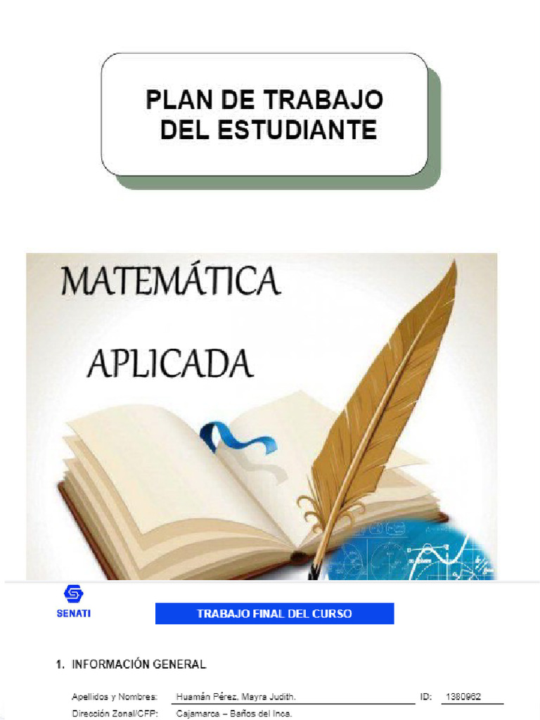 Plan de Trabajo Del Estudiante Modelo 1 | PDF