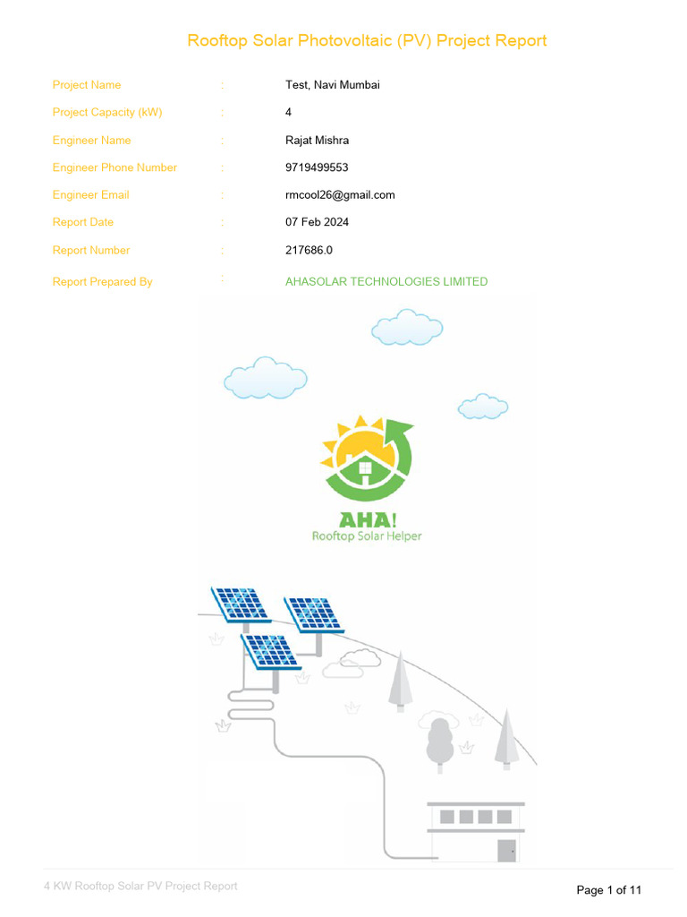 Bucknell 4 kW Solar PV Project Report | PDF | Photovoltaic System ...