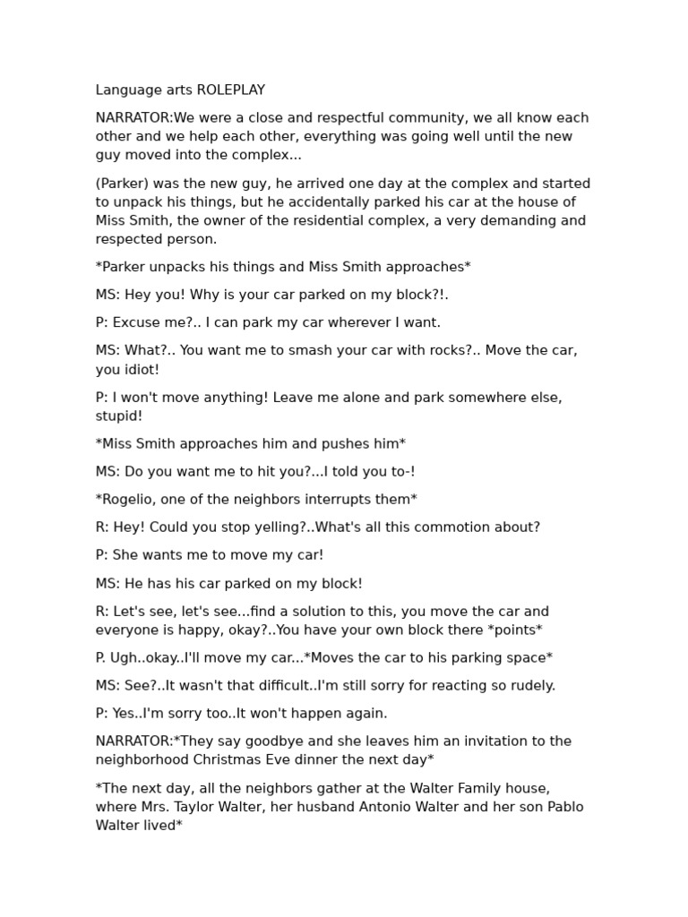 Community Conflict Resolution Roleplay | PDF