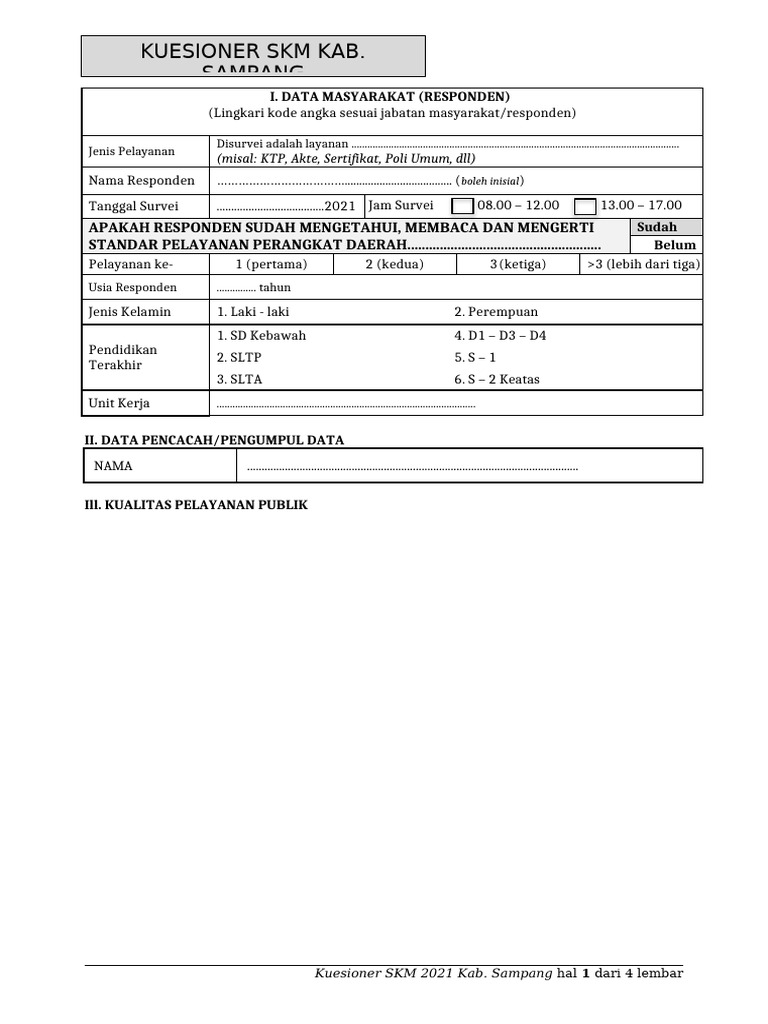 02.kuesioner SKM-Internal | PDF