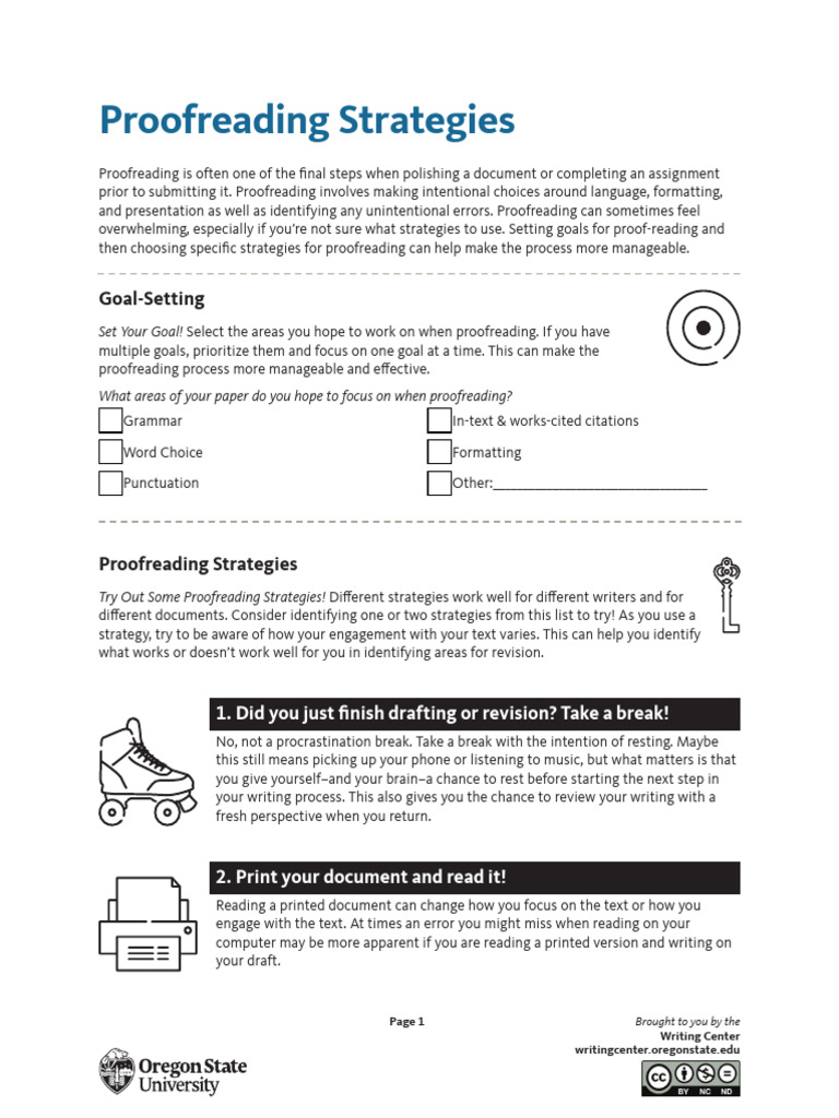 Proofreading Strategies | PDF | Proofreading | Written Communication