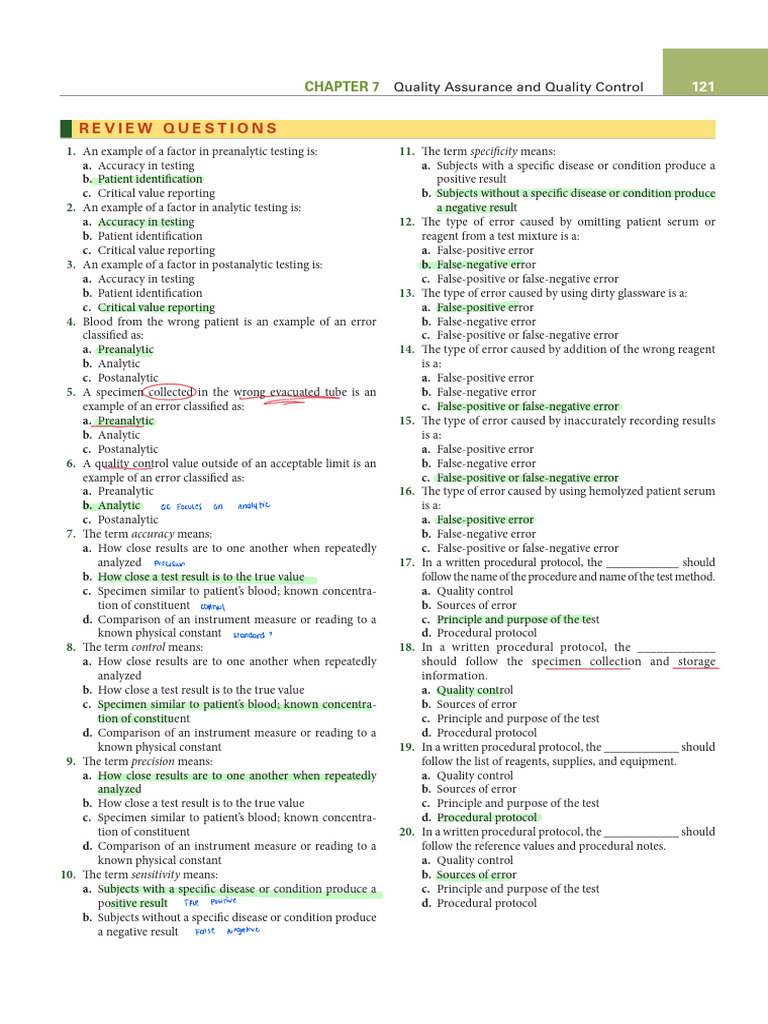 Quality Control in Testing Errors | PDF | Sensitivity And Specificity ...