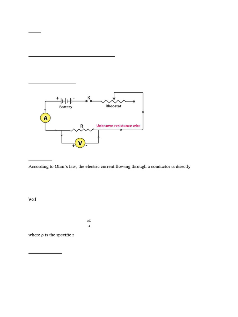 Determining Wire Resistivity Experiment | PDF | Electrical Resistivity ...