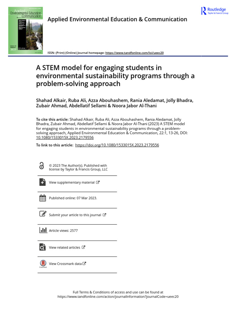 STEM Model for Student Engagement in Sustainability | PDF | Swot ...