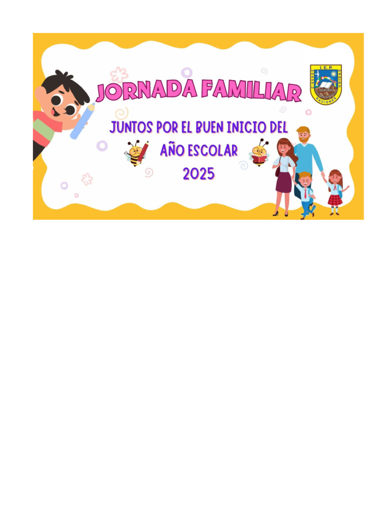 Jornada Familiar Juntos Por El Buen Inicio Del Año Escolar | PDF