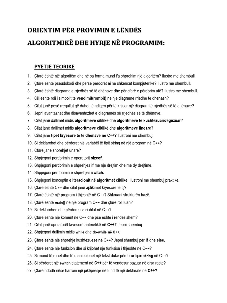 Orientim Për Provimin e Ndërmjetëm 2024-2025 | PDF