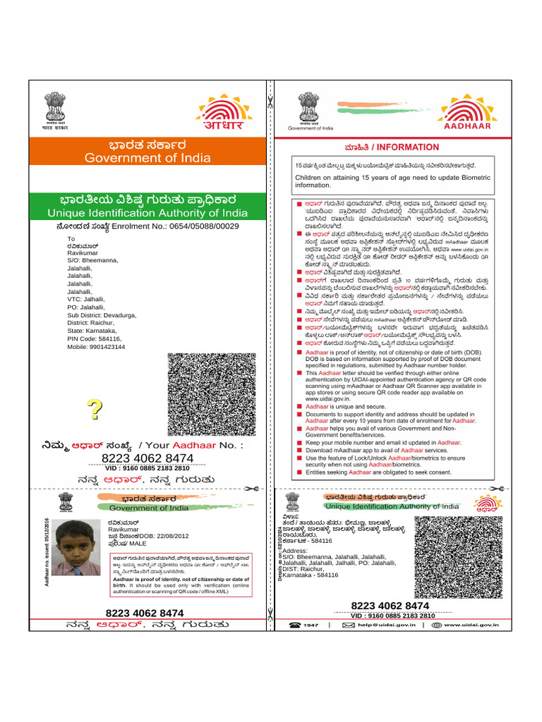 Aadhaar Details for Ravikumar | PDF | Computer Security | Security