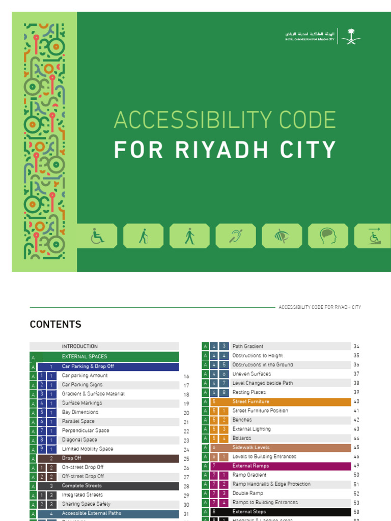 Riyadh City Accessibility Code Guide | PDF | Parking | Accessibility