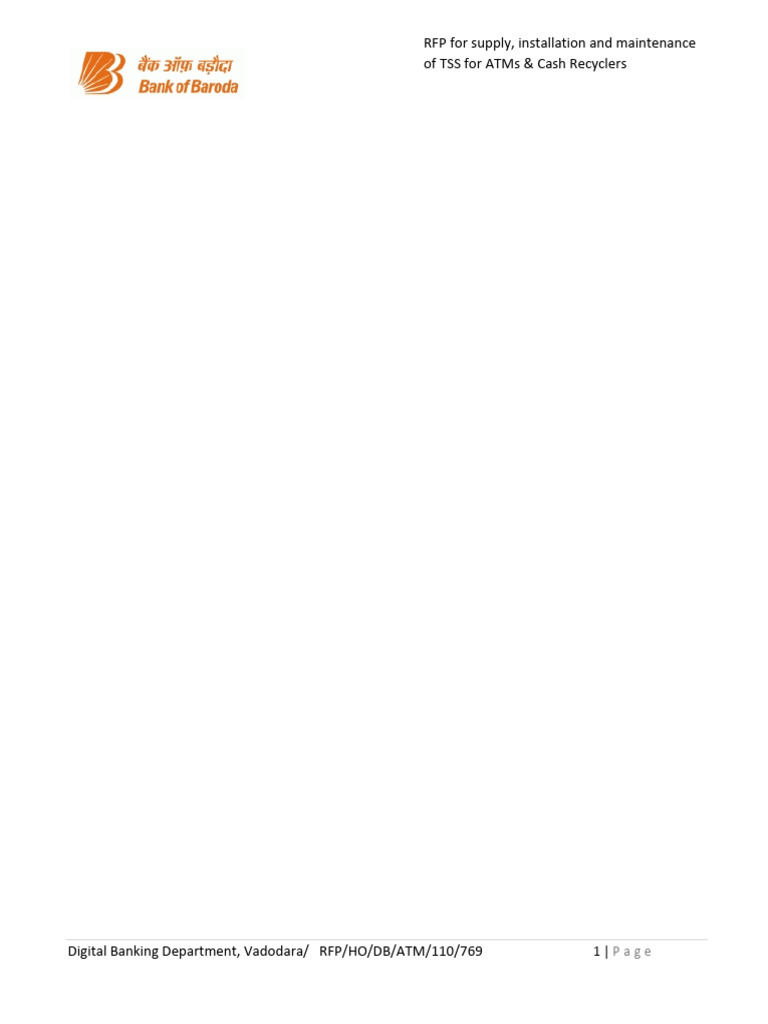 2 RFP For TSS Final | PDF | Non Disclosure Agreement | Automated Teller ...