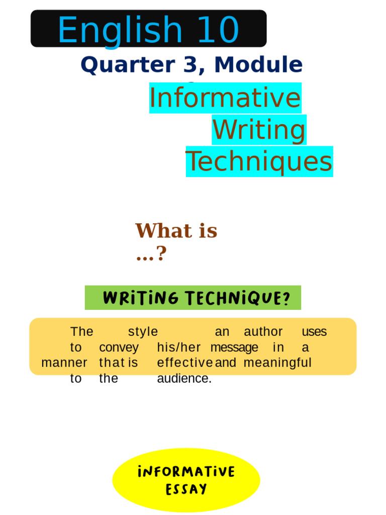 Informative Writing Techniques Guide | PDF | Essays