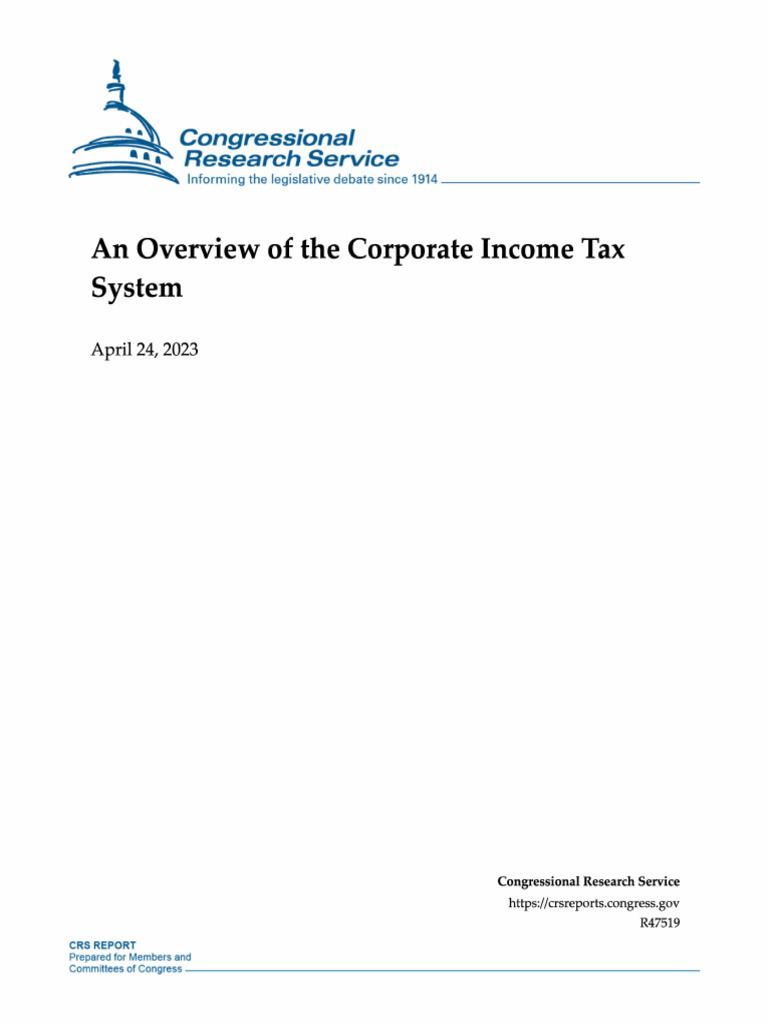 Overview of U.S. Corporate Income Tax | PDF | Corporate Tax In The ...