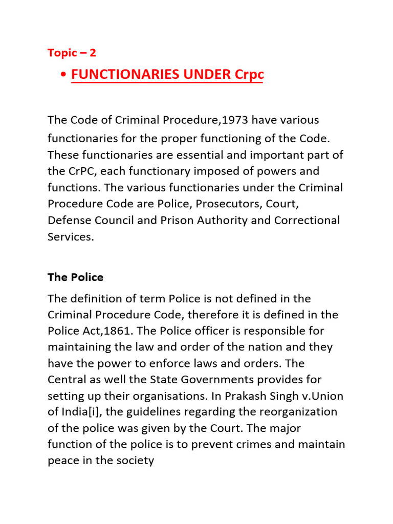 Crpc Notes Module 1 (1).pdf EDITTED | PDF | Prosecutor | Political Law