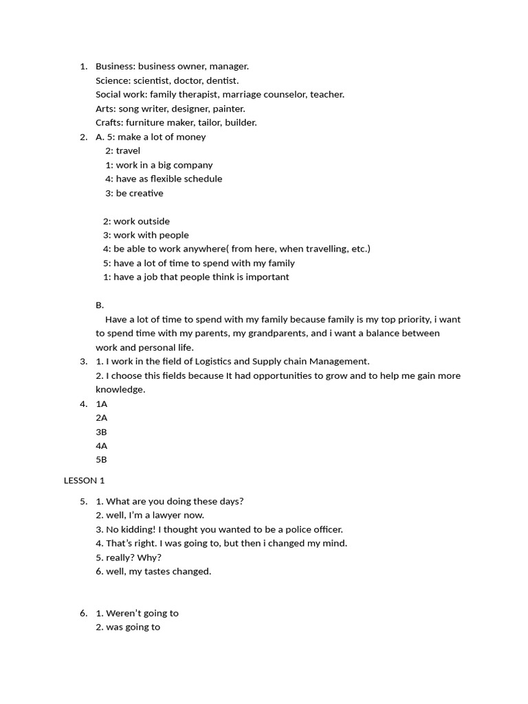 Career Choices and Life Priorities | PDF