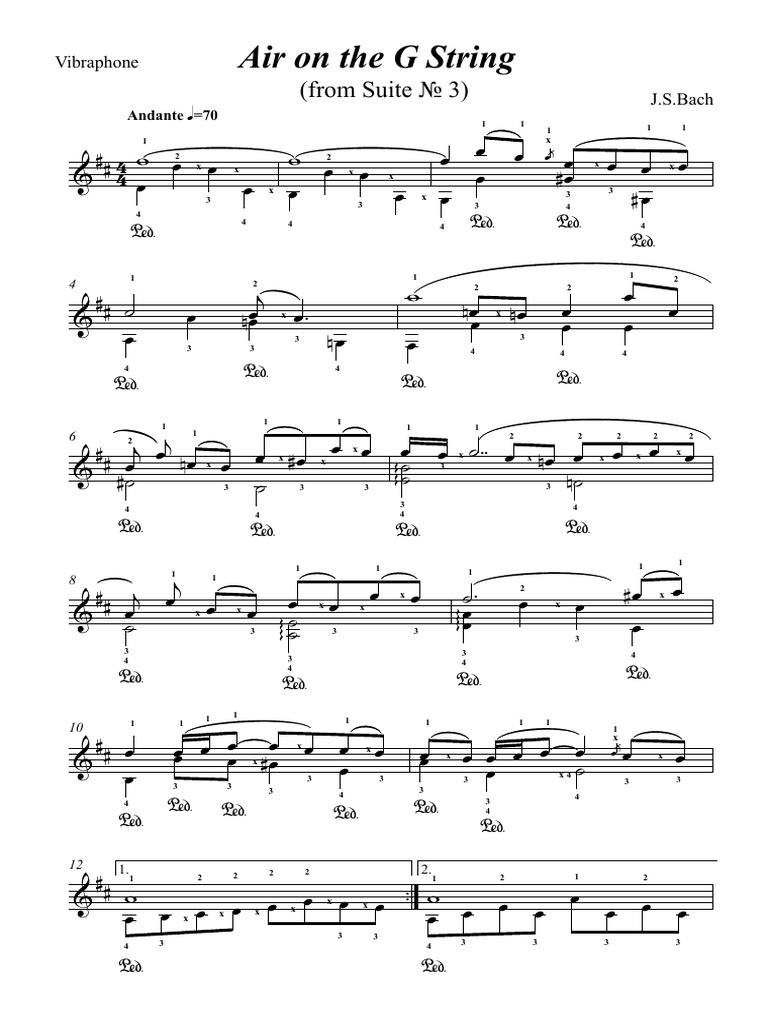 BACH - Air On G String - Vibraphone Solo | PDF | Alphabet latin