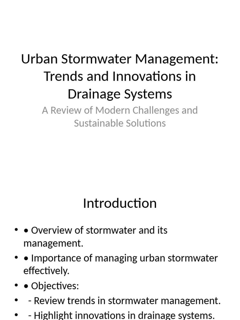 Innovations in Urban Stormwater Management | PDF