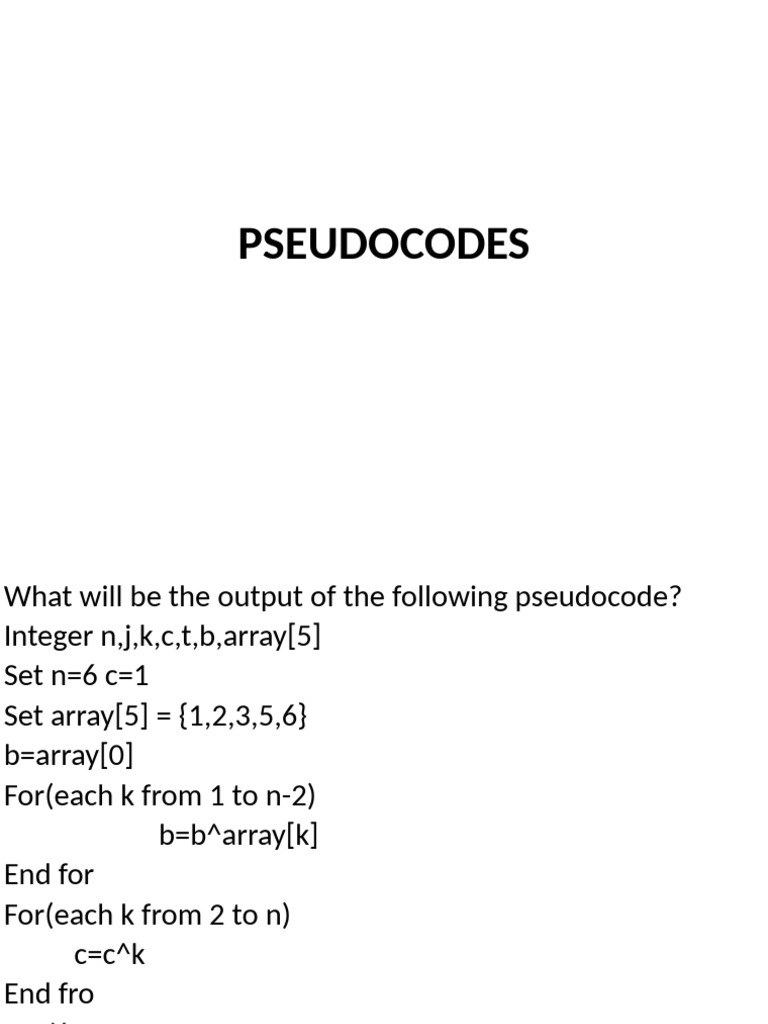Pseudocode Output Analysis and Solutions | PDF | Boolean Data Type ...
