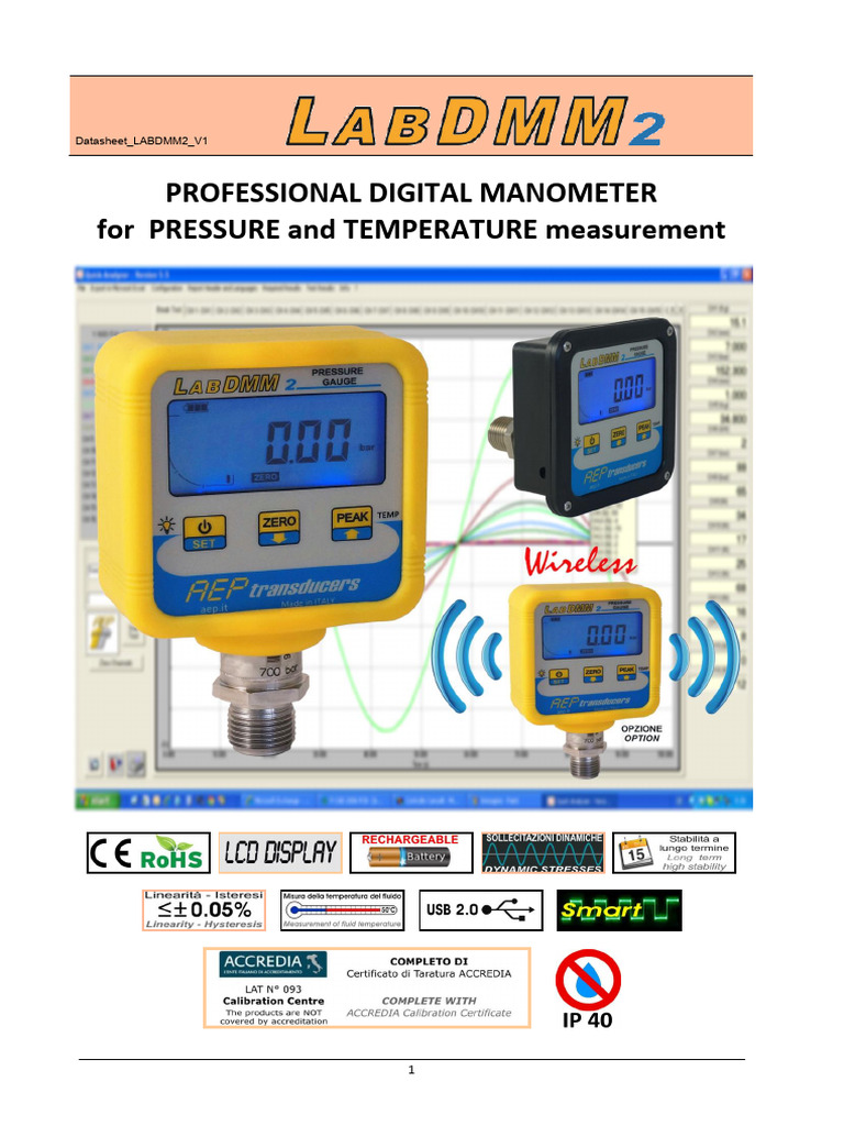 Digital Manometer for Pressure & Temperature | PDF | Pressure ...