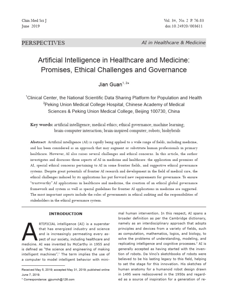 Artificial Intelligence in Healthcare and Medicine - Promises, Ethical ...