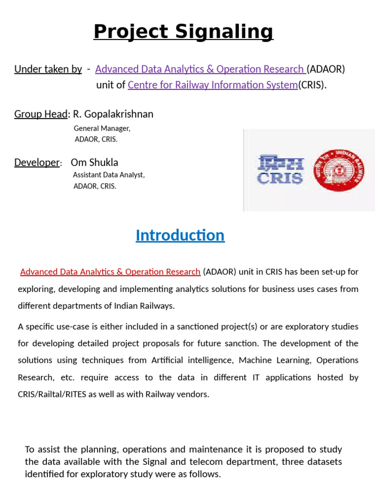 ADAOR CRIS Project on Signal Data Analysis | PDF | Data Analysis ...