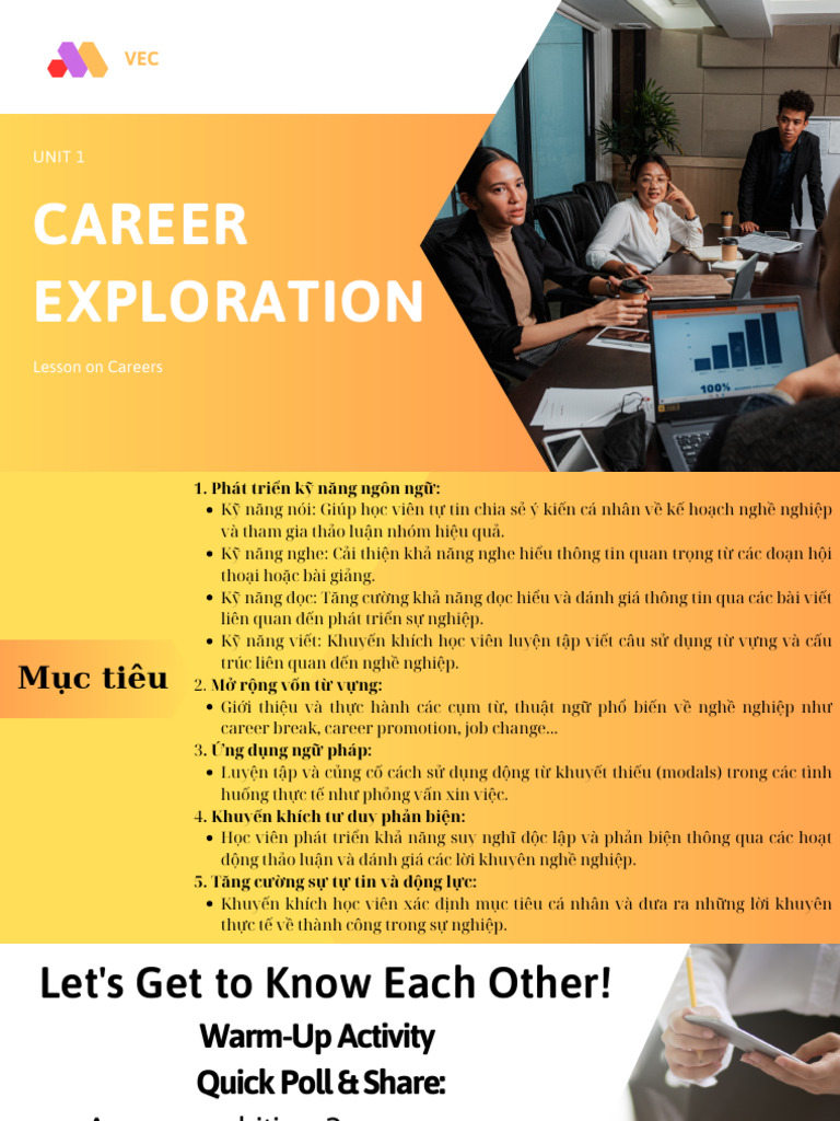 Unit 1 Speaking Career | PDF
