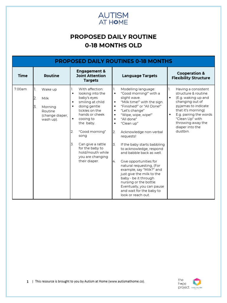 V16 - 2 Daily Routine 0-18 Months | PDF