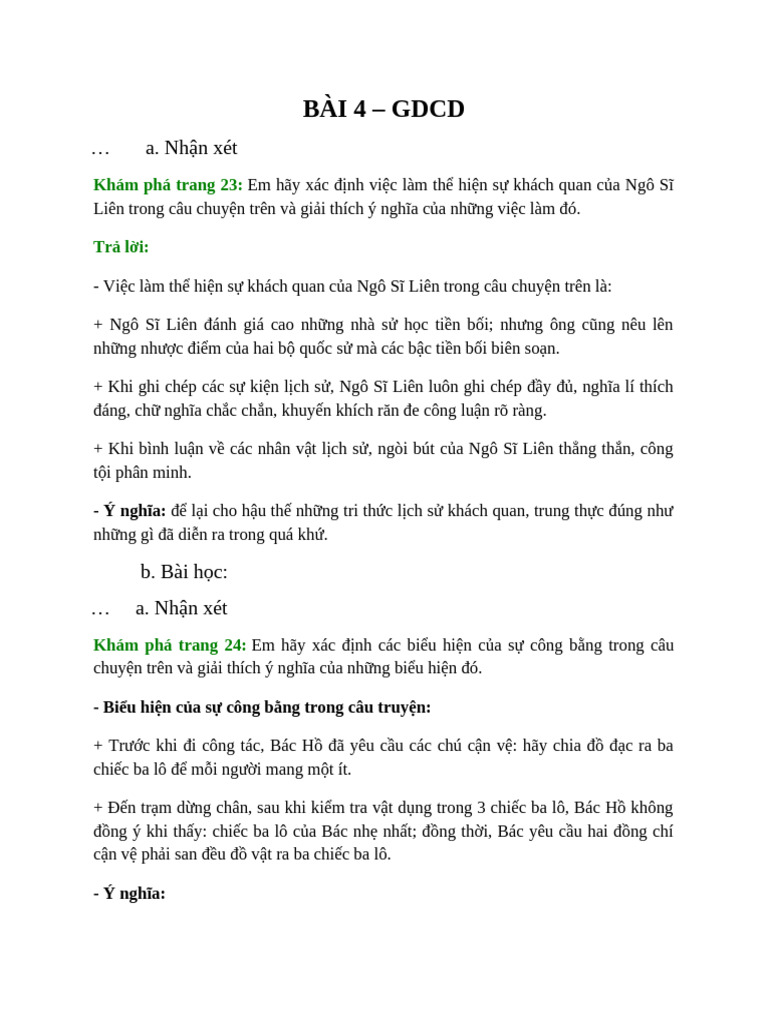 Bài 4 - GDCD | PDF