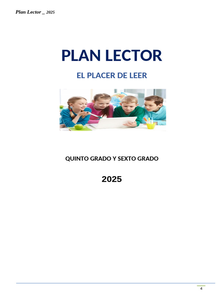 Plan Lector 2025 para Primaria | PDF | Comprensión lectora | Maestros
