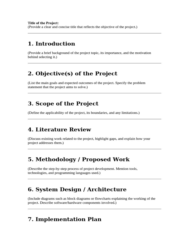 Project Overview and Implementation Plan | PDF