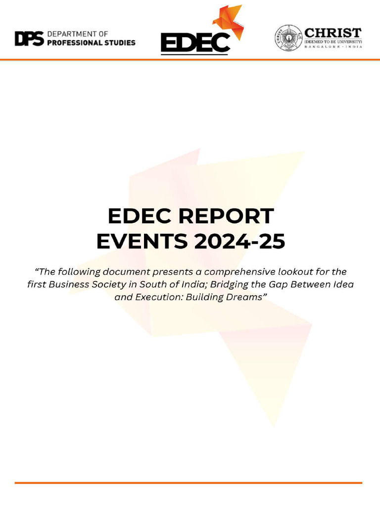 Annual Report (AY 25-26) - EDEC The Business Society | PDF