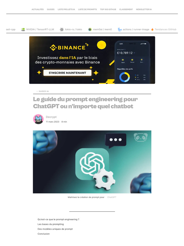 Guide du prompt engineering pour ChatGPT | PDF | Intelligence ...