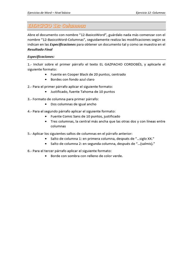 12 Basico Columnas | PDF