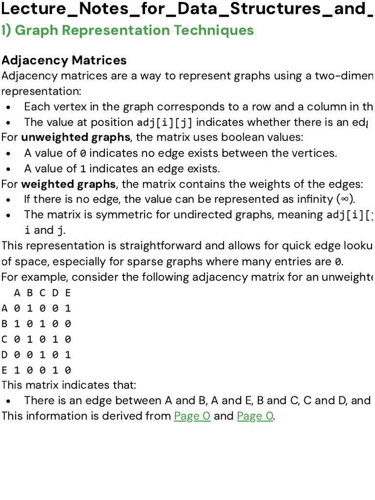 Adjacency Matrices in Graph Theory | PDF | Vertex (Graph Theory ...
