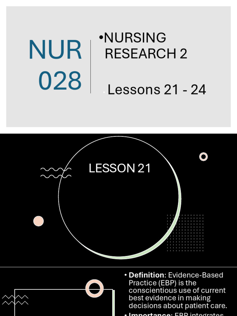 Evidence-Based Practice in Nursing | PDF | Nursing | Evidence Based ...