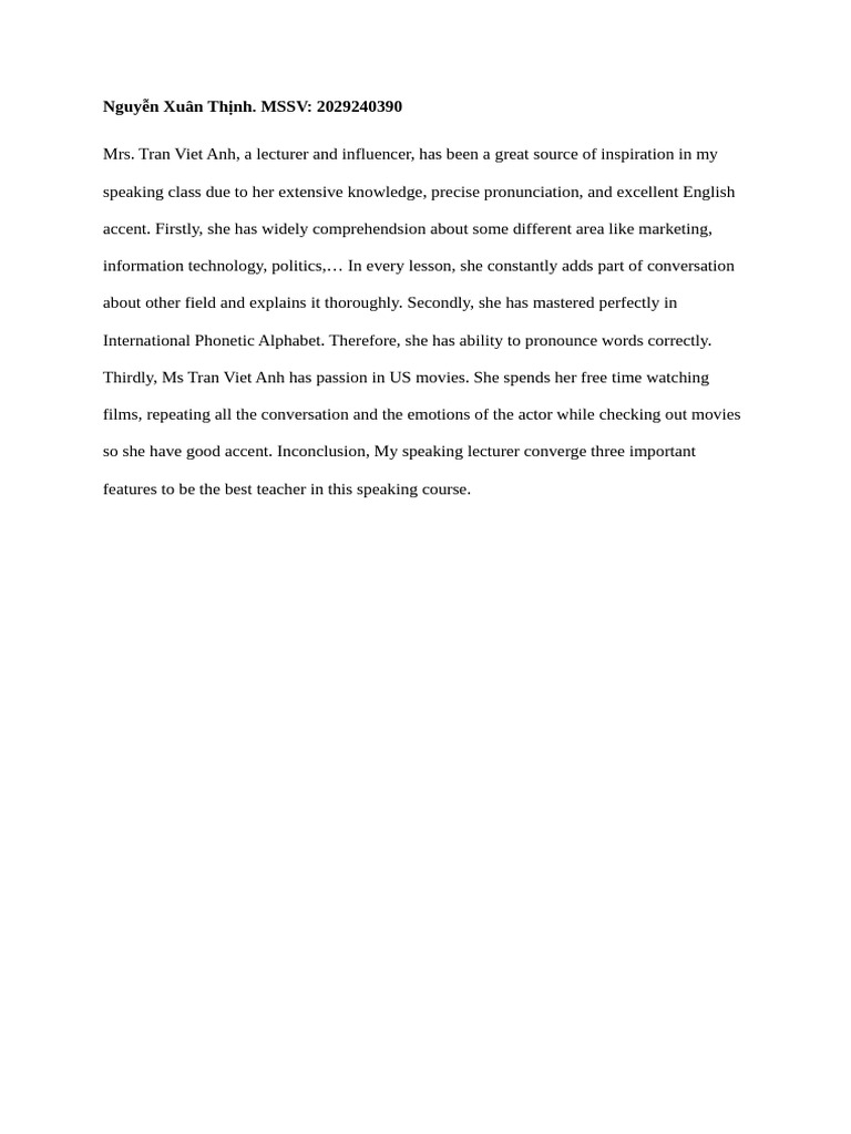 Mrs Tran Viet Anh | PDF