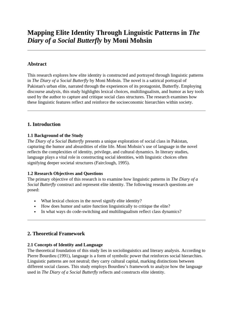 Linguistic Patterns of Elite Identity | PDF | Linguistics | Identity ...