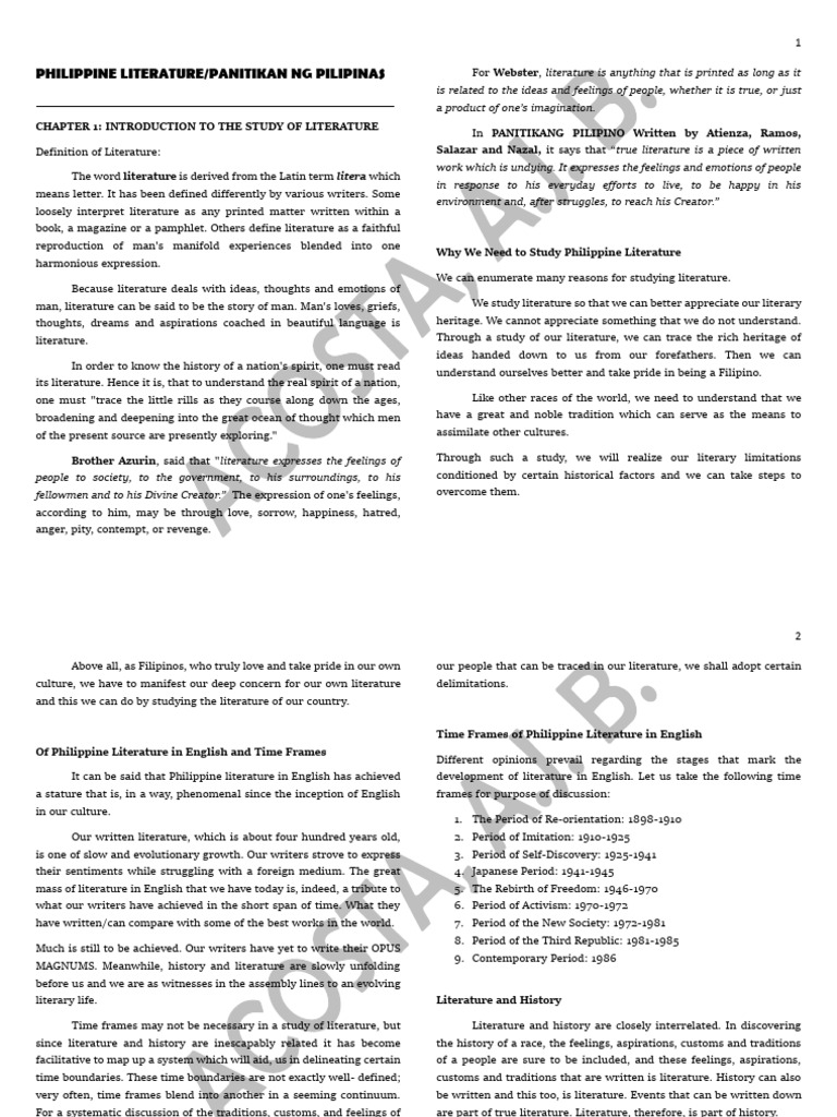 Understanding Philippine Literature | PDF | Tagalog Language | Poetry