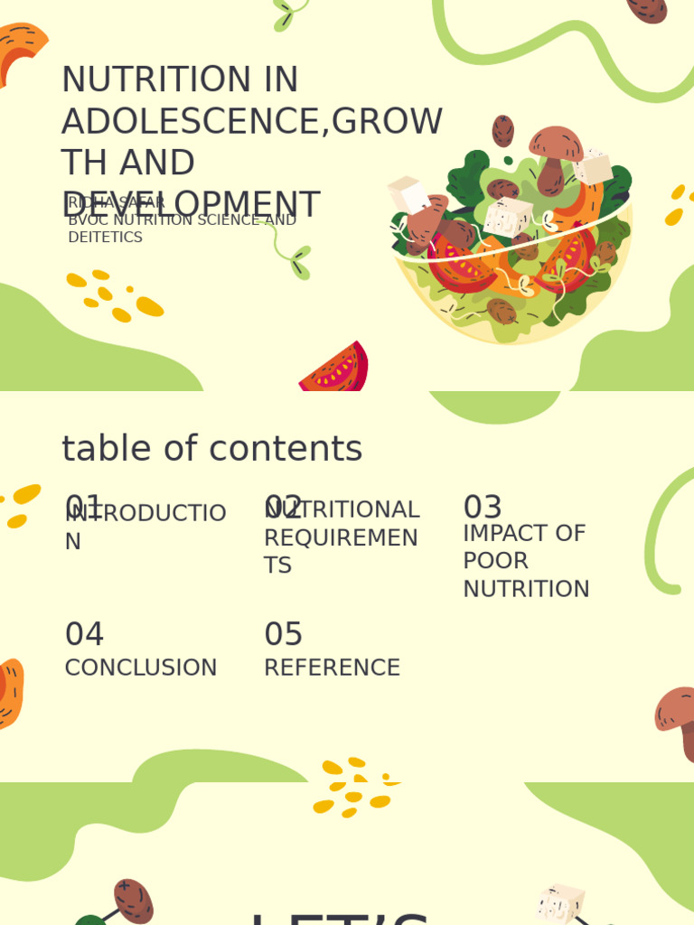 Adolescent Nutrition for Growth & Health | PDF