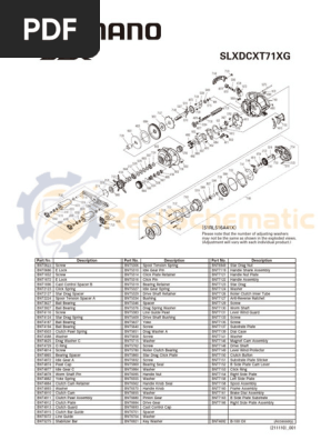 Shimano SLX DC XT 71XG Parts List | PDF