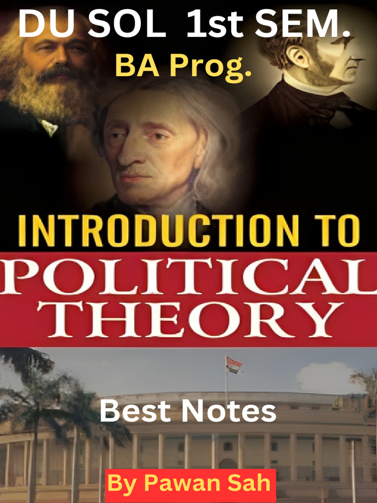 Hindi Notes Introduction To Political Theory BA Prog. 1st Sem | PDF