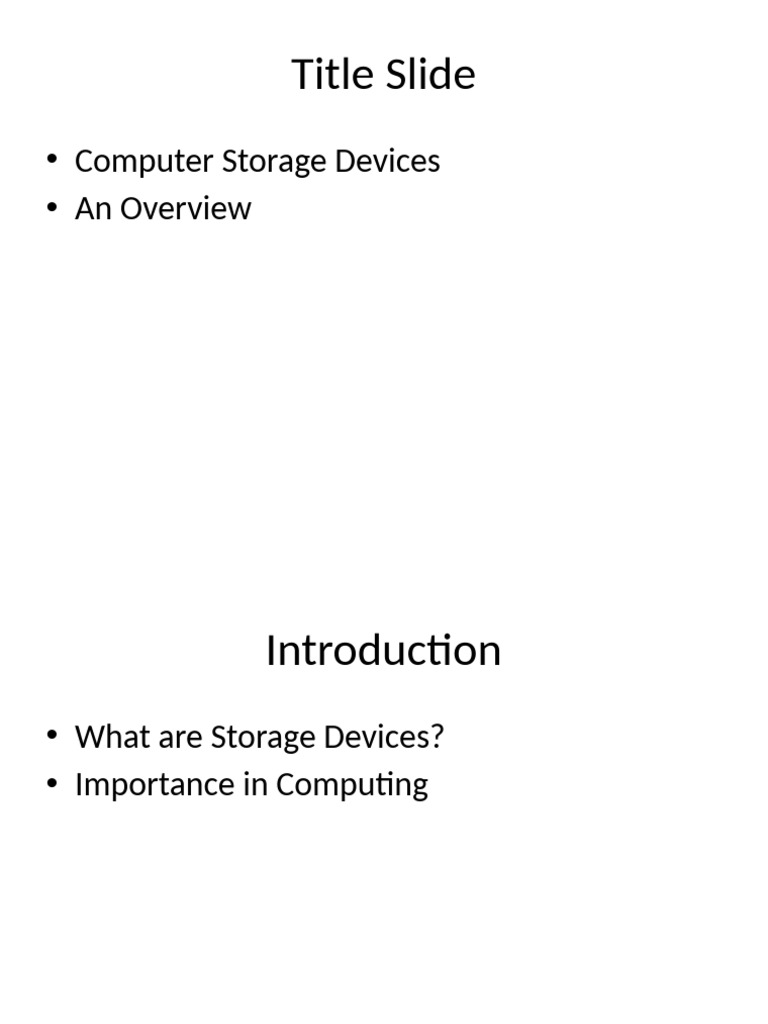 Overview of Computer Storage Devices | PDF