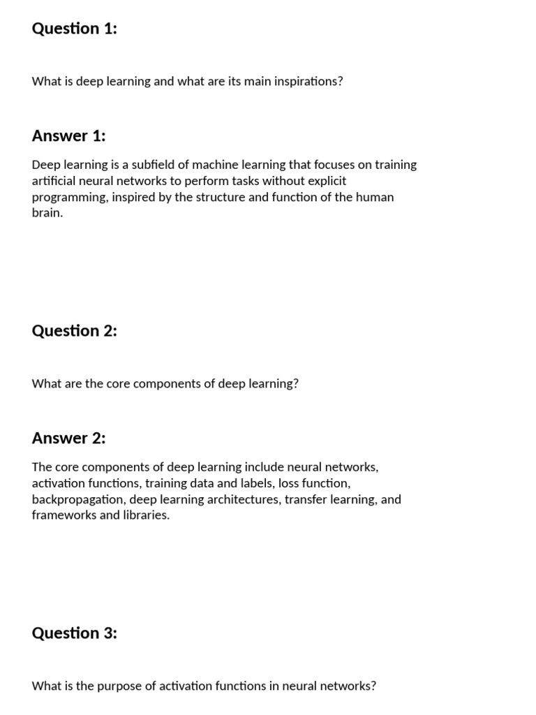 Deep Learning Concepts and Components | PDF | Deep Learning ...