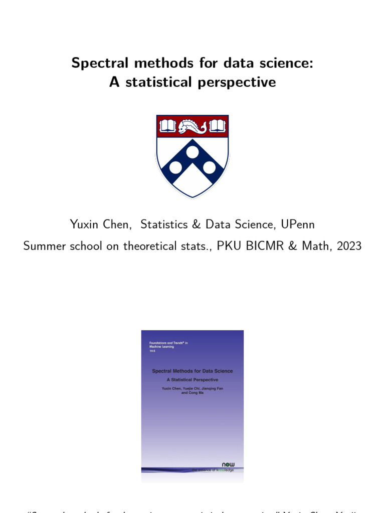 Spectral Methods in Data Science | PDF | Eigenvalues And Eigenvectors ...