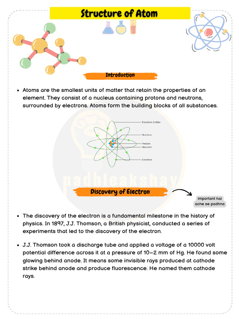Discovery and Properties of Electrons | PDF | Atomic Nucleus | Atoms