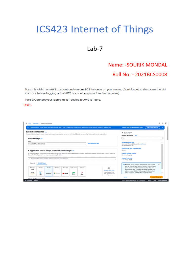 AWS IoT Device Setup Guide | PDF